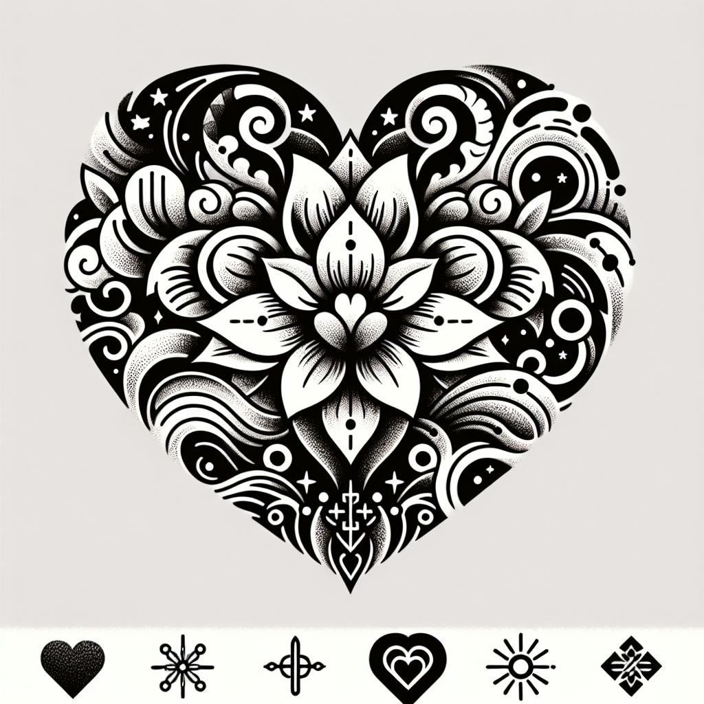 Script Heart Tattoo Generator